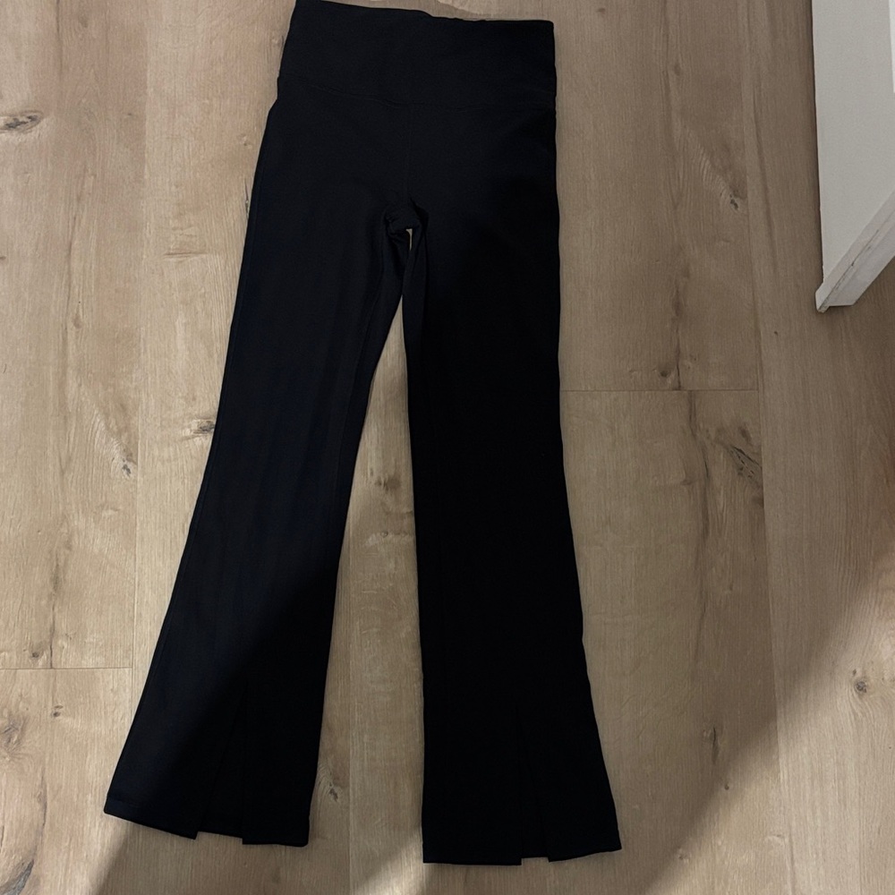 Athleta Split Hem Black Flare Yoga Pants Small S
